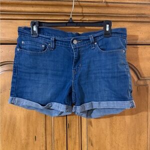 Levi Classic Blue Denim Roll-Cuff Women's Shorts